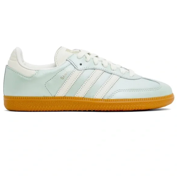adidas Samba OG Women's Athletic Shoes - Mint Green and White - Picture 3 of 8